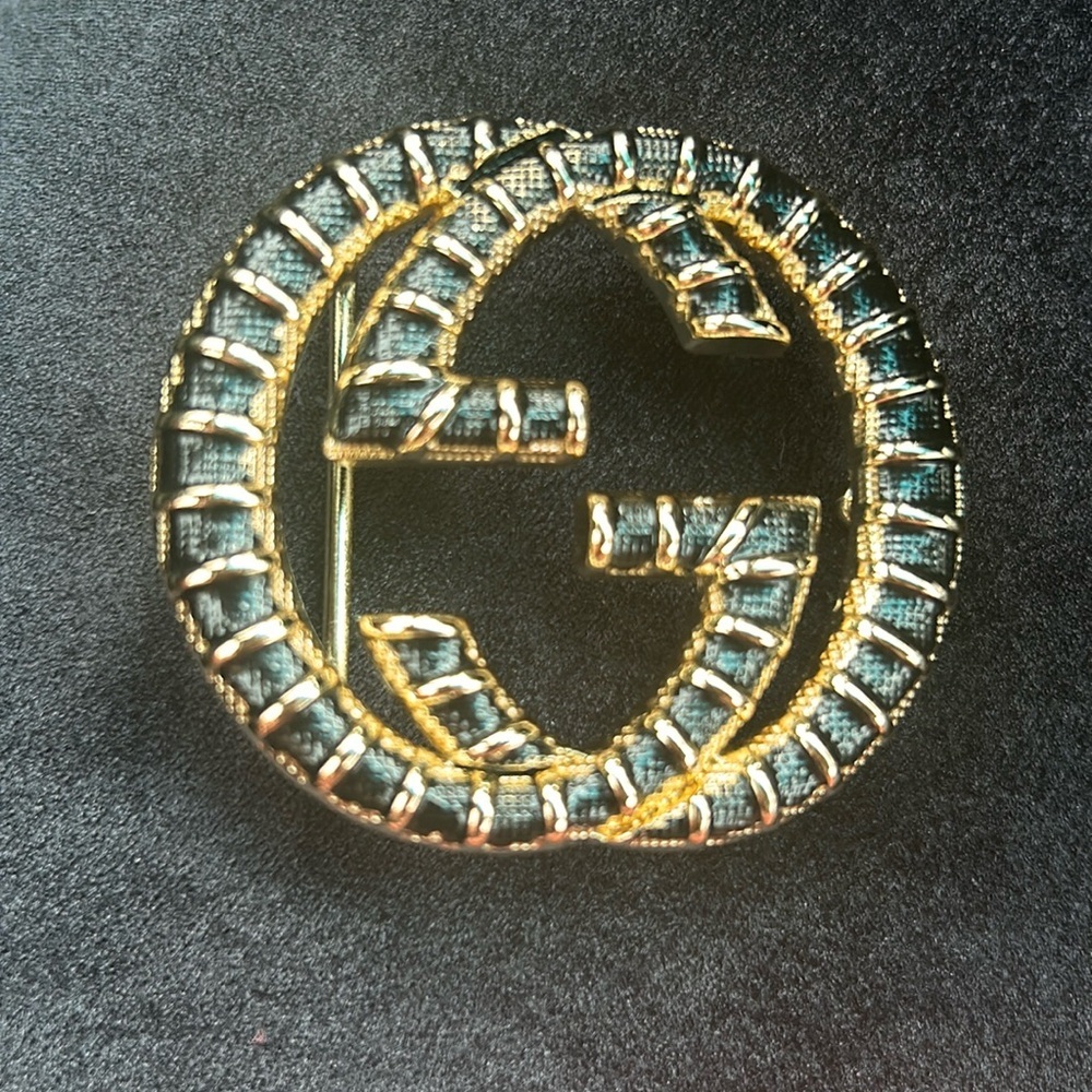 GUCCI GG MONOGRAM GOLD & BLACK BUCKLE